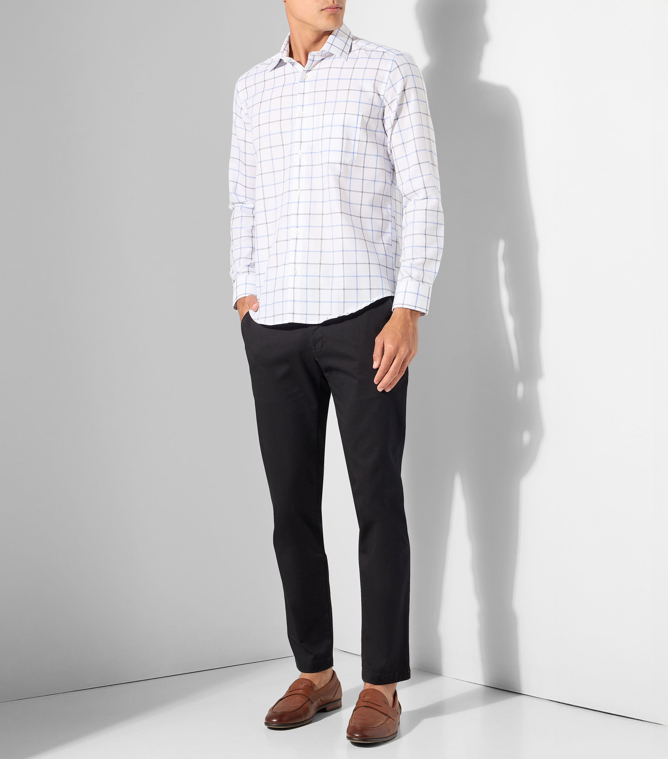 Camisa a cuadros manga larga Hombre